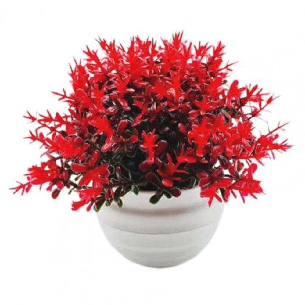 Pink Artificial Potted Flower – Plastic Bonsai Indoor Décor