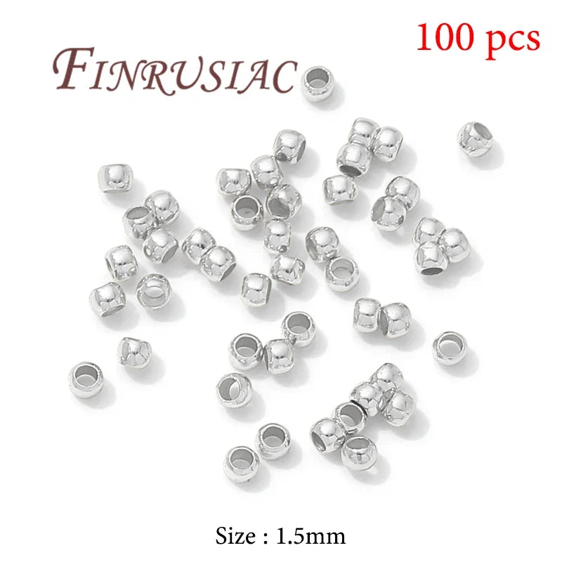 18K Gold Plated Crimp Tube End Beads for Jewelry Making – 100pcs