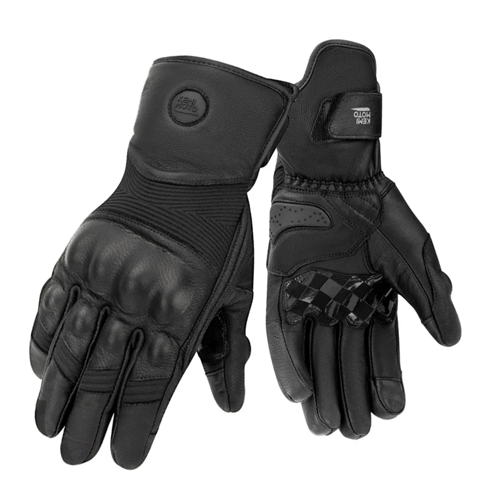 KEMIMOTO Winter Leather Motorcycle Gloves – Waterproof