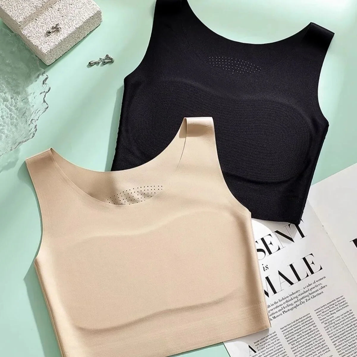 Women's Wire-Free Push-Up Bra – Wide Strap & Removable Pads