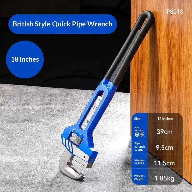 Heavy Duty Adjustable Pipe Wrench Forged Steel Plumbing Spanner