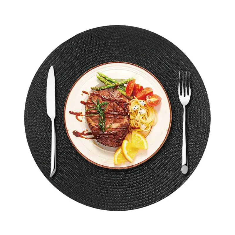 Round 38cm Woven Christmas Placemat – Heat-Resistant Table Mat