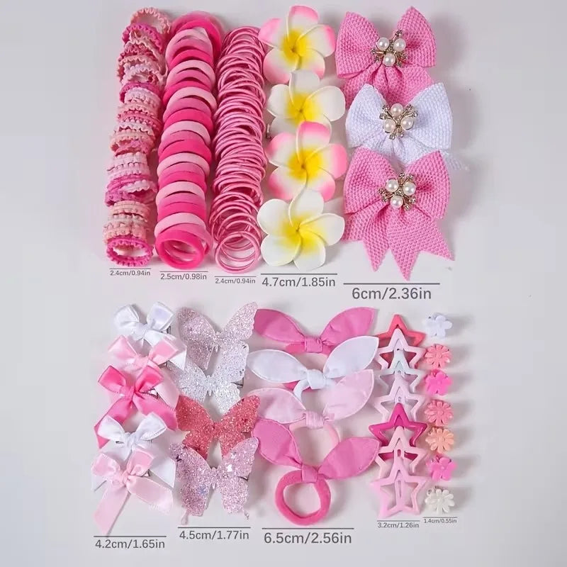 630PCS Girls Hair Accessories Set – Clips, Ties & Barrettes