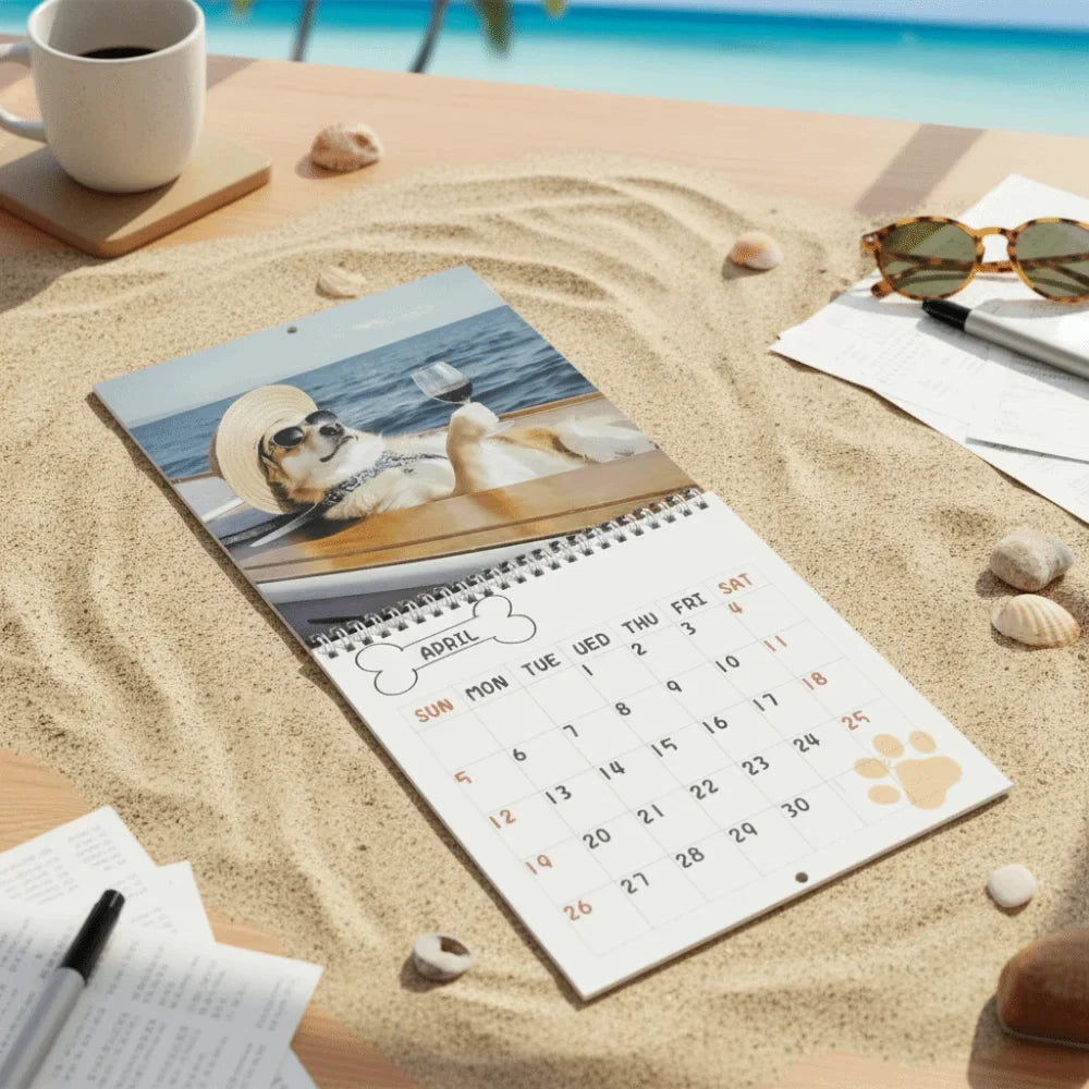 2026 Dog Wall Calendar – Illustrated 12-Month Planner | Pet Lovers