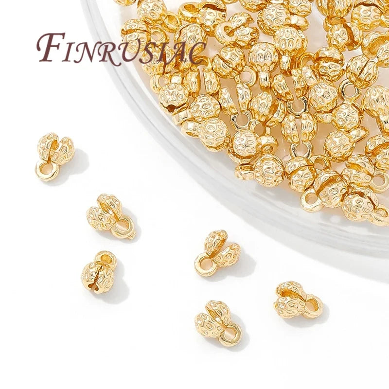 4mm 18K Gold Plated Crimp End Beads & Clam Shell Tips