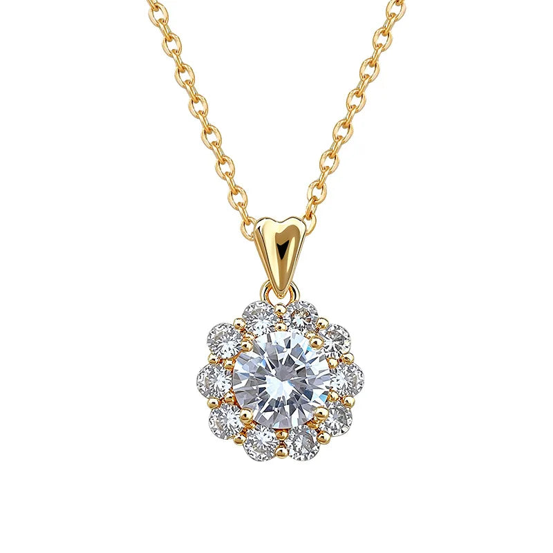 Women's Zircon Collarbone Chain Necklace – Gold & Silver