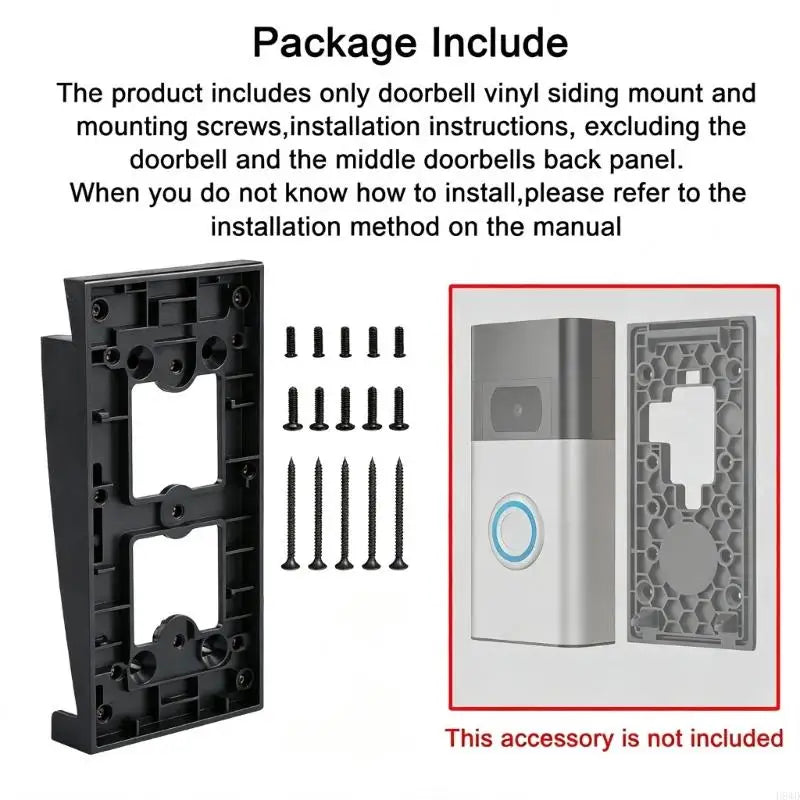 Video Doorbell Siding Mount Plate – Angled Bracket & Wire Cutout