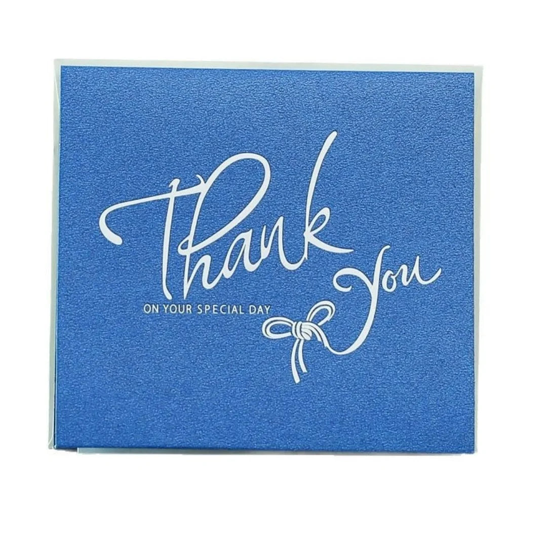 Dark Blue Green Floral Greeting Card – Birthday & Thank You