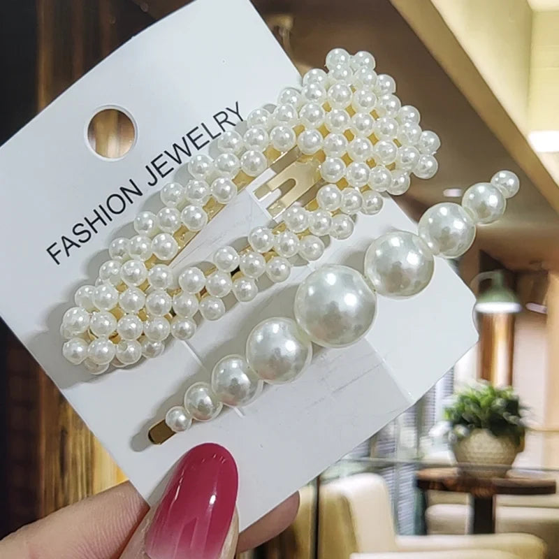Pearl Rhinestone Hair Clip for Women – Flower Barrette
