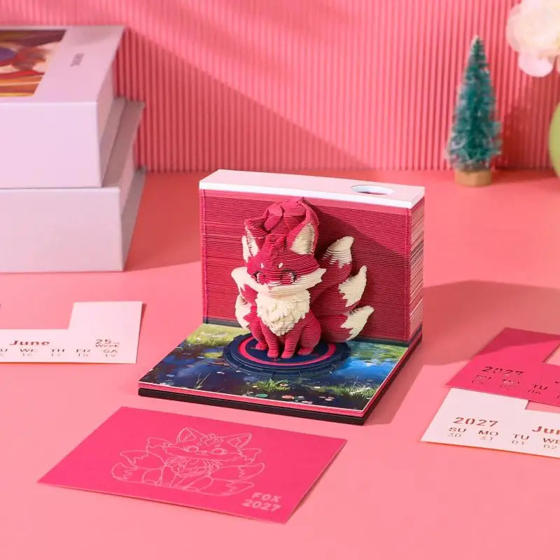 2027 3D Tear-Away Desk Calendar – Paper Carving Art Memo Pad