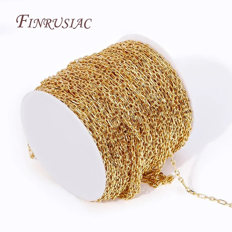 18K Gold Plated Oval Link Chain – Bulk DIY Jewelry Making