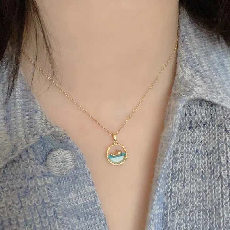 Women's Heart Pendant Stainless Steel Clavicle Chain Necklace