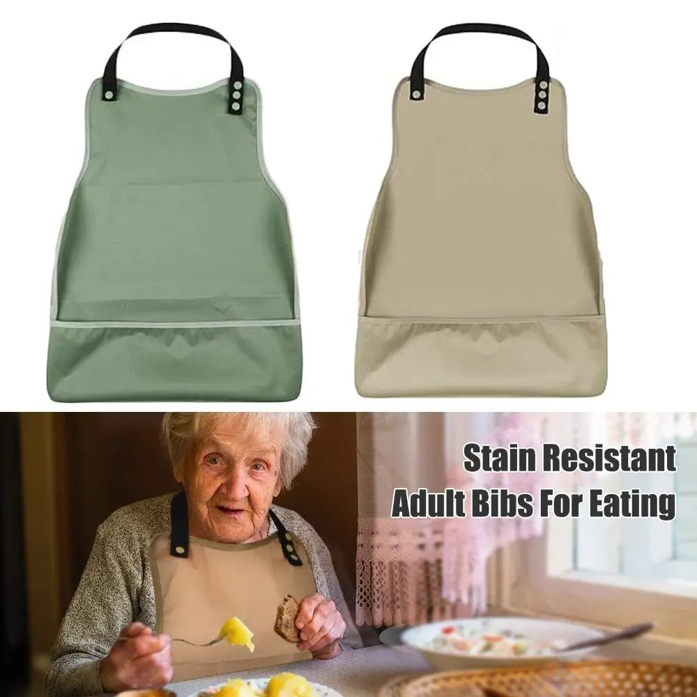 Waterproof Reusable Adult Bib – Spill-Proof Dining Apron