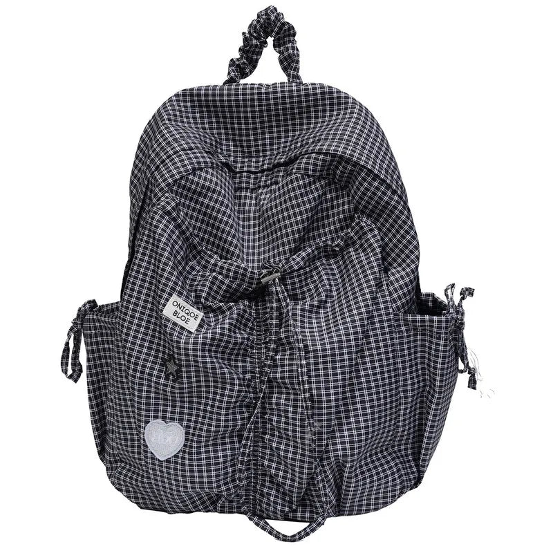 Nixie Korean Plaid Backpack – Large Capacity Lightweight Bag