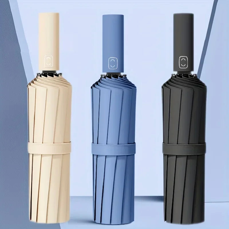 24-Bone Windproof UV Folding Umbrella – Auto Open & Close