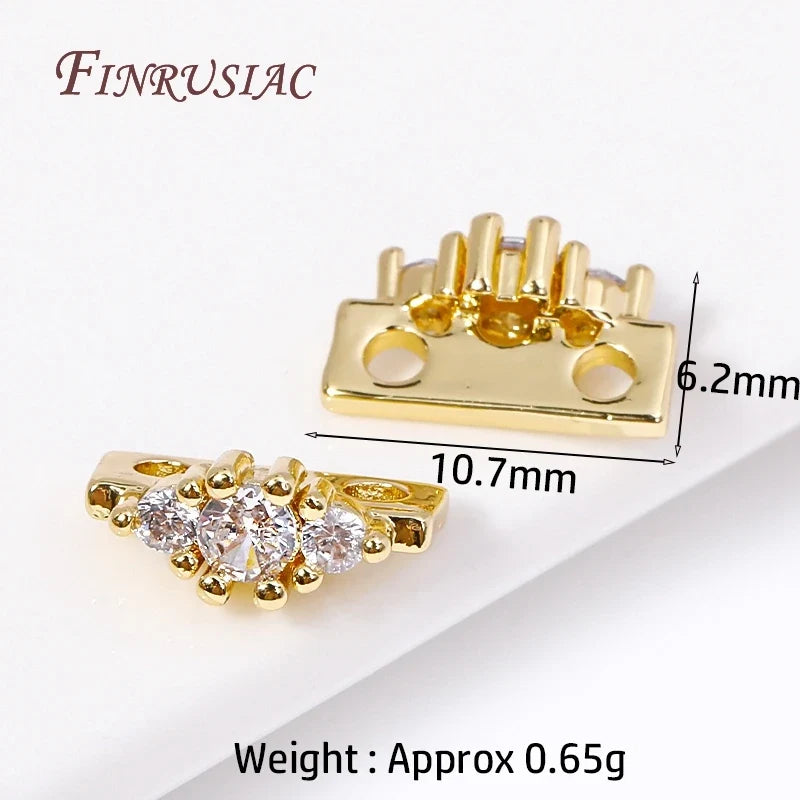 18K Gold Plated Zircon Flower Connector Spacer Beads – DIY Jewelry