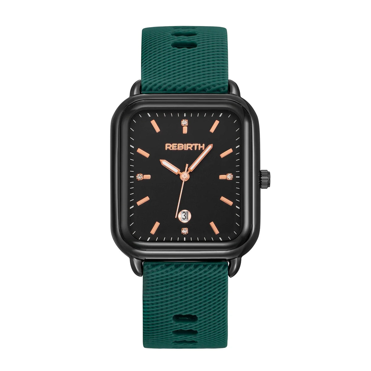 REBIRTH Women's Macaron Quartz Watch | Silicone Strap Calendar