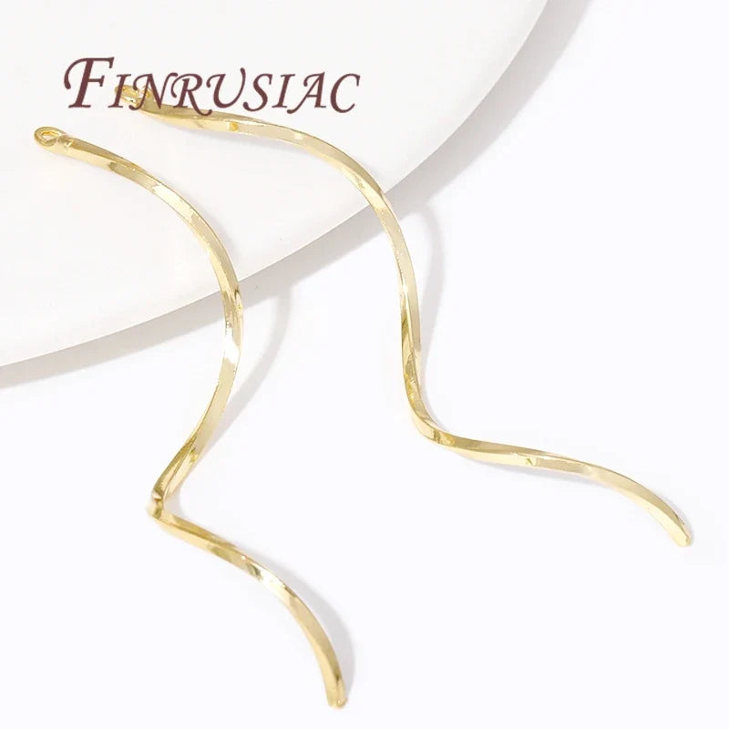 18K Gold Plated S-Shape Wavy Earwire Connector | DIY Jewelry