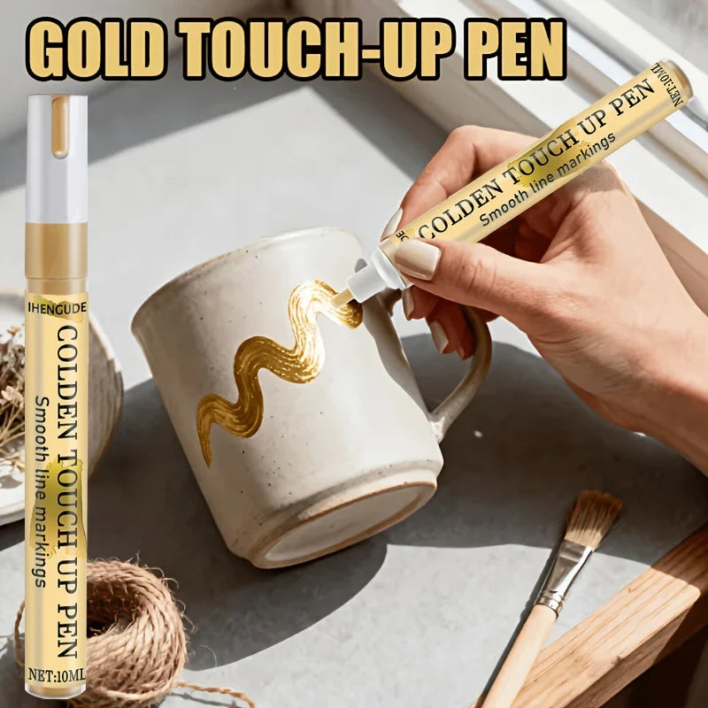 Gold Paint Pen – Fine Tip Quick-Dry Marker for Metal & Decor