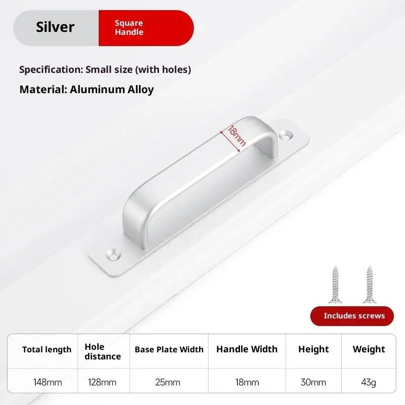 Drill-Free Aluminum Adhesive Door Handle for Sliding Doors & Drawers