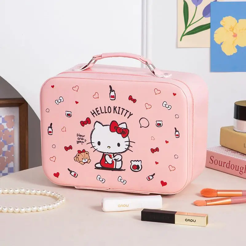 Sanrio Kawaii Large Makeup Bag with Mirror | Hello Kitty Kuromi