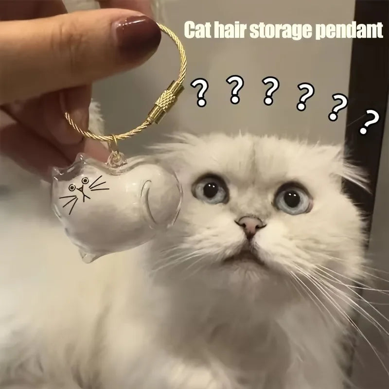 3/6PCS Pet Fur Keepsake Capsule Resin Charm Keychain Pendant