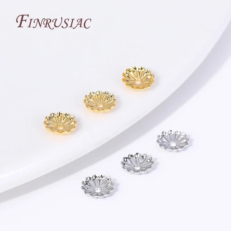 5mm 18K Gold Plated Brass Flower Bead Caps – DIY Jewelry