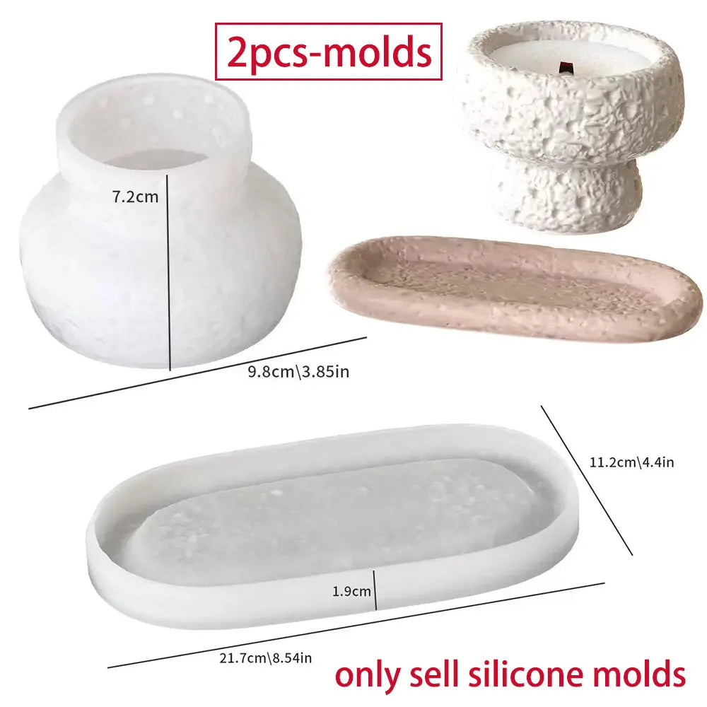 Silicone Mold for Candle Holder, Cement Bowl & Resin Tray DIY