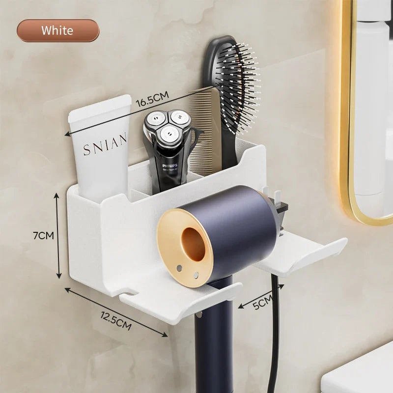 Wall Mounted Hair Dryer Holder – Bathroom Organizer