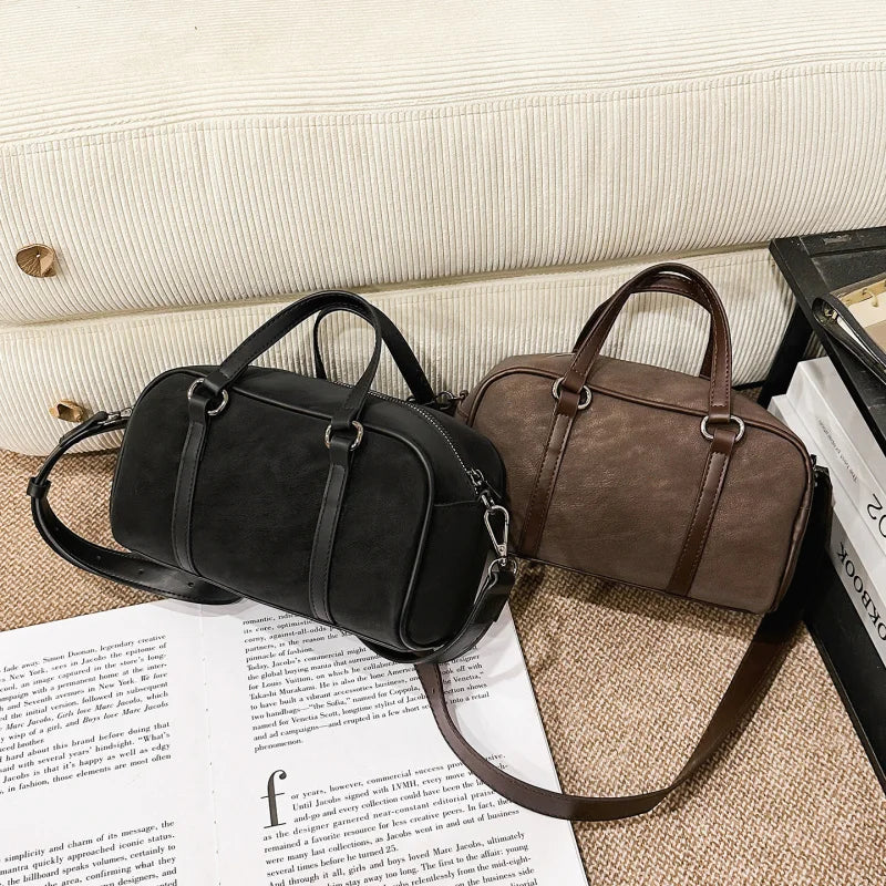 Retro Baguette Crossbody Bag – Women's Versatile PU Handbag