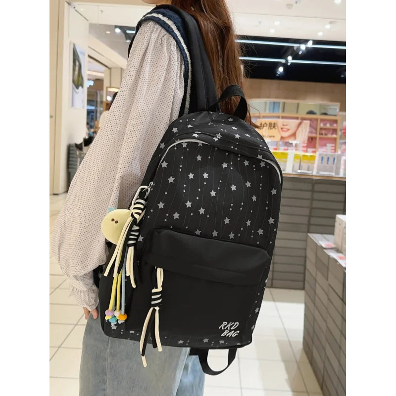 Korean Star Print Lightweight Waterproof Backpack | 20–35L