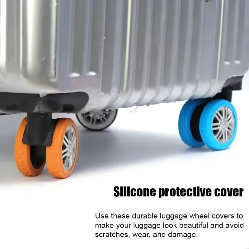 8-Piece Silicone Luggage Wheel Covers – Quiet Caster Protectors
