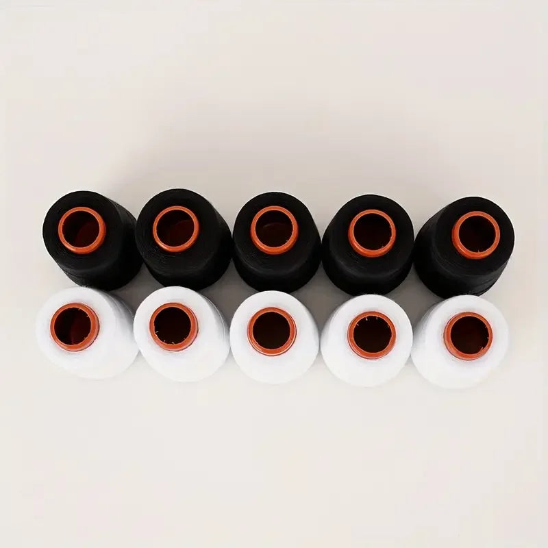 10-Pack 402 Polyester Sewing Thread – 800 Yds Black & White