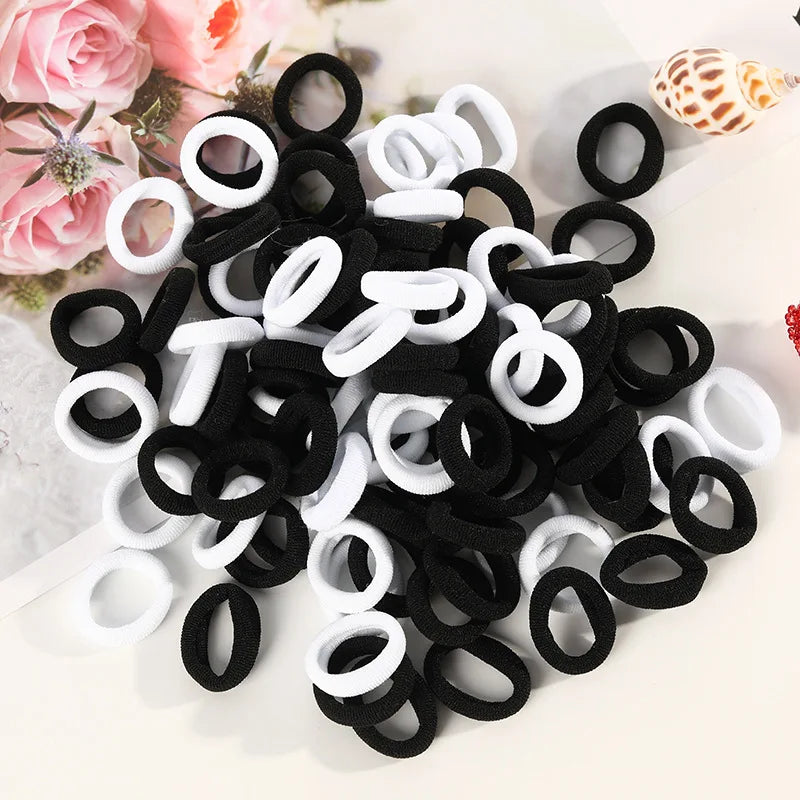 100pcs Mini Elastic Hair Ties Multicolor – Gentle & Secure Hold