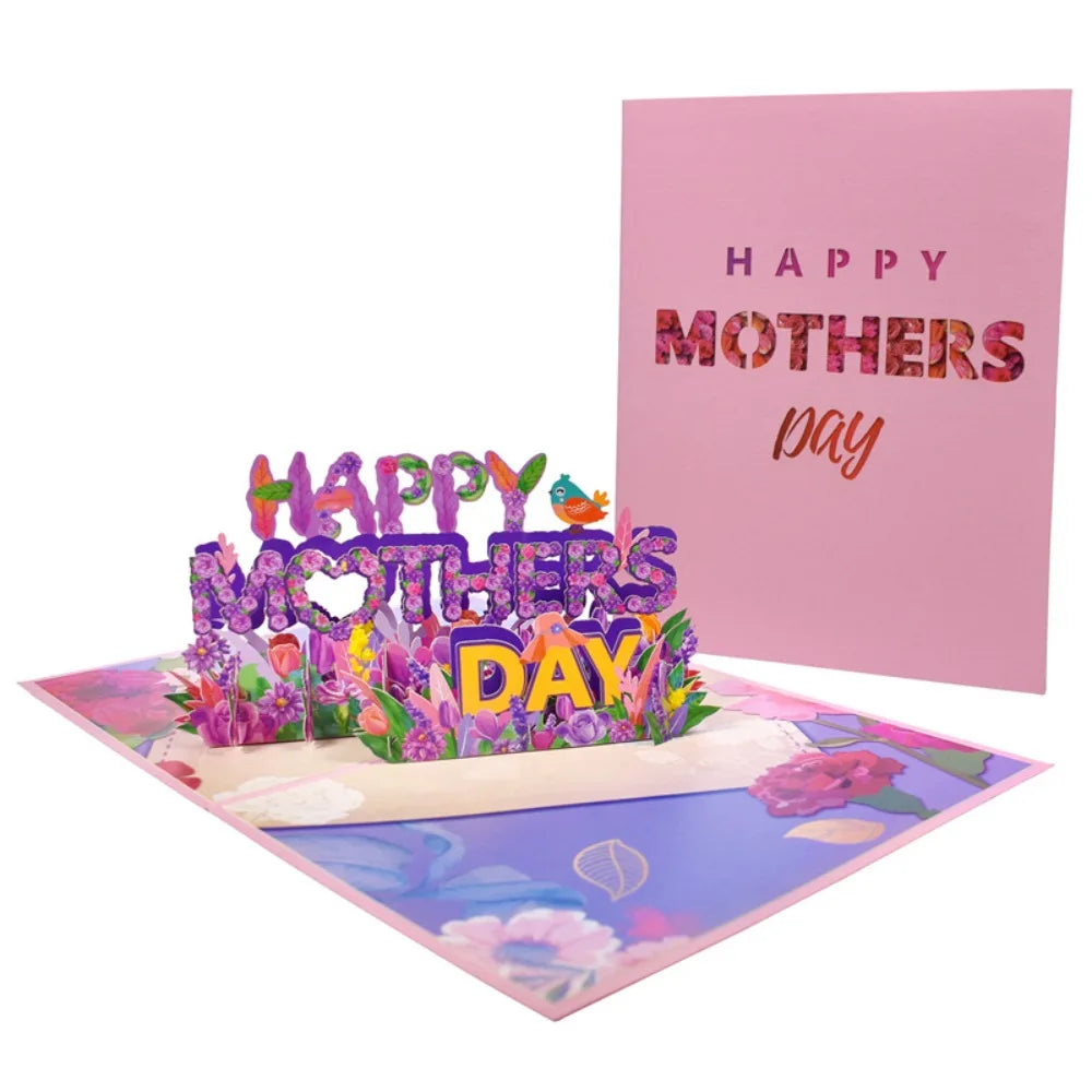 3D Pop-Up Mother's Day Card – Floral Writable Greeting Card