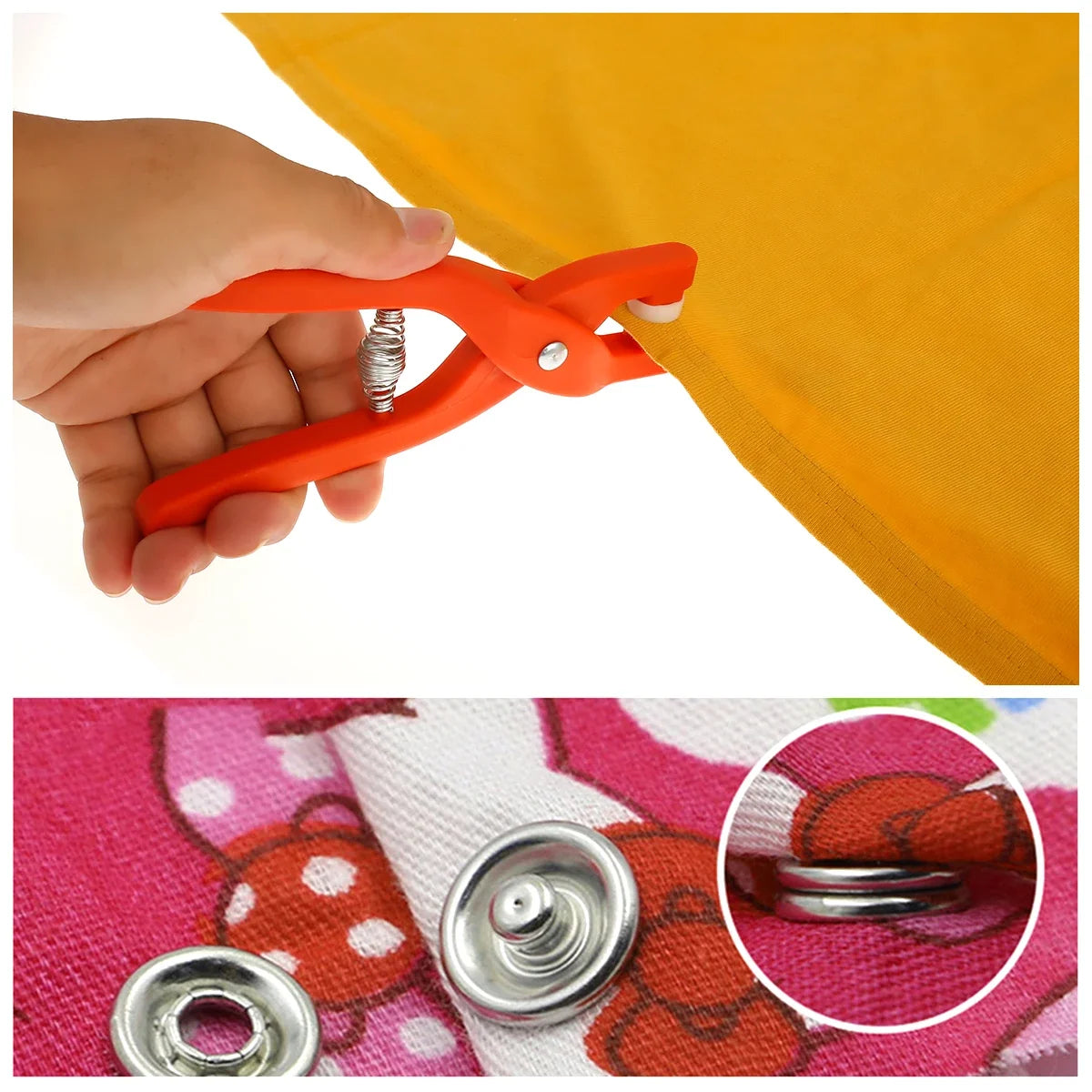 Snap Button Kit 200pcs with Manual Pliers – Stainless Steel Studs