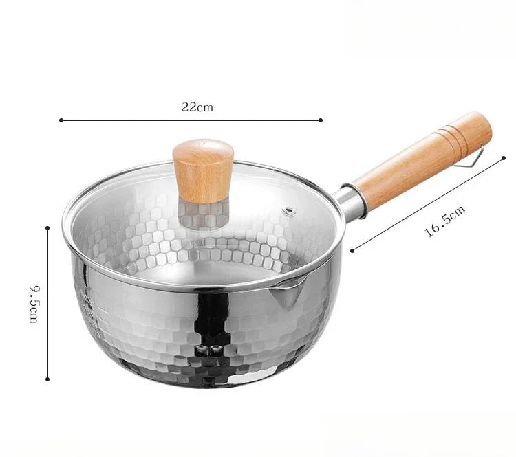 FEB.WIND Yukihira Stainless Steel Saucepan with Lid & Hook