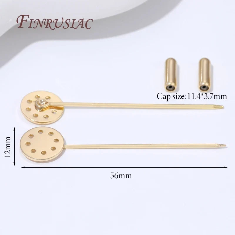 14K Gold Plated Brass Stick Pin Blanks – DIY Lapel & Shawl Pins