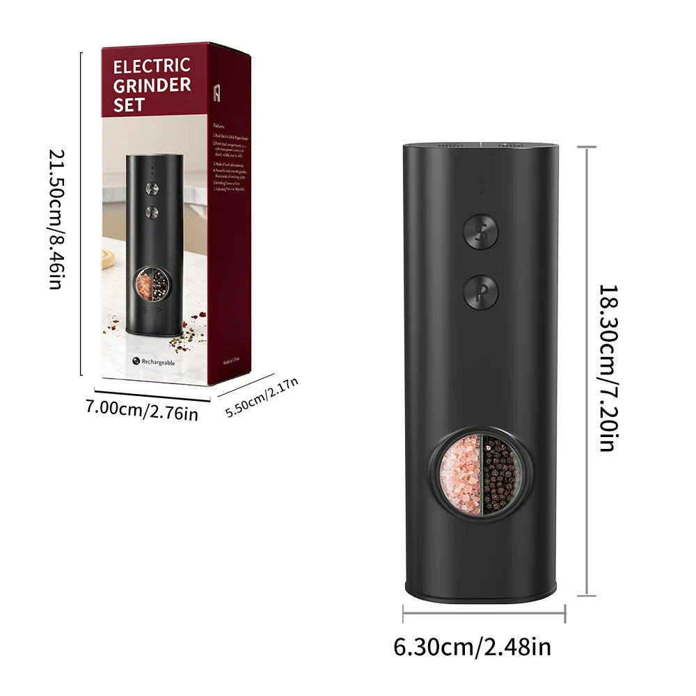 CLITON Electric Salt & Pepper Grinder | USB-C Rechargeable Set