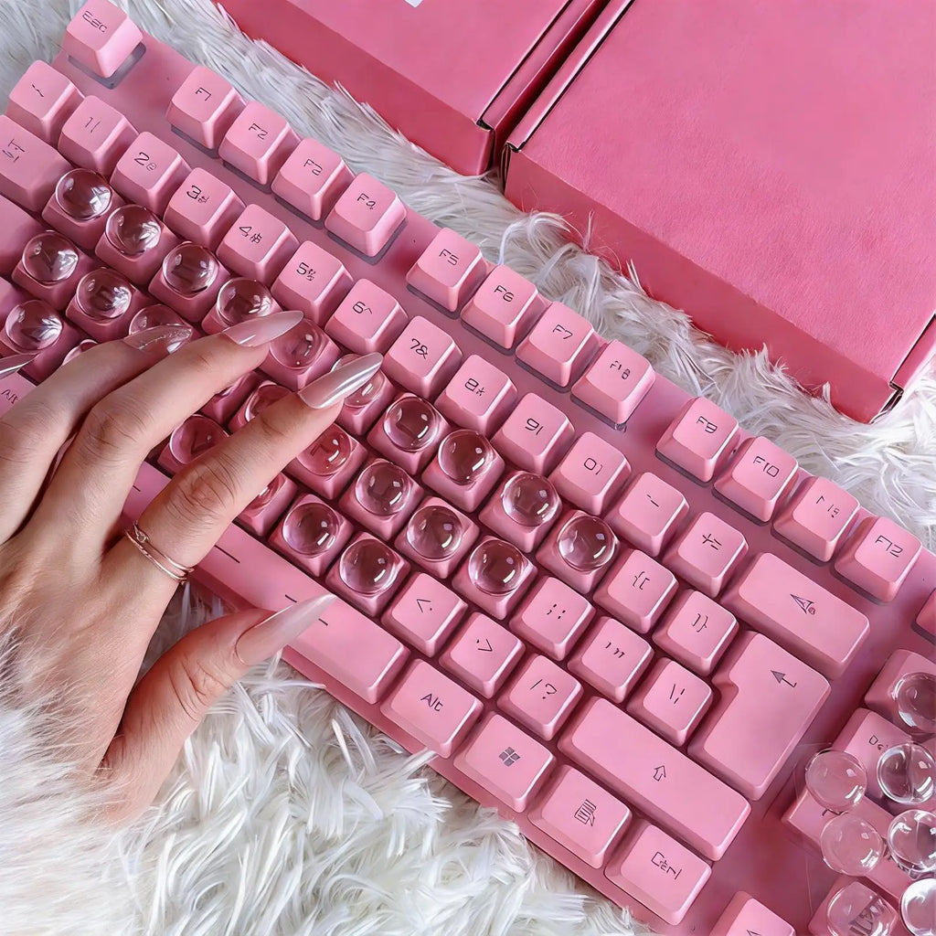 32pc Raised Clear Keyboard Stickers for Long Nails | Transparent