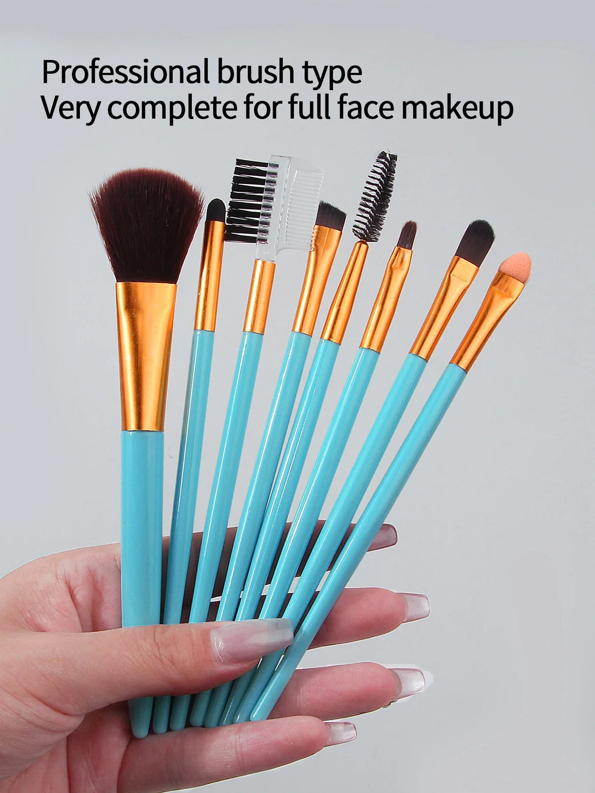 Nixie 8-Piece Makeup Brush Set – Blush, Eye & Brow Brushes