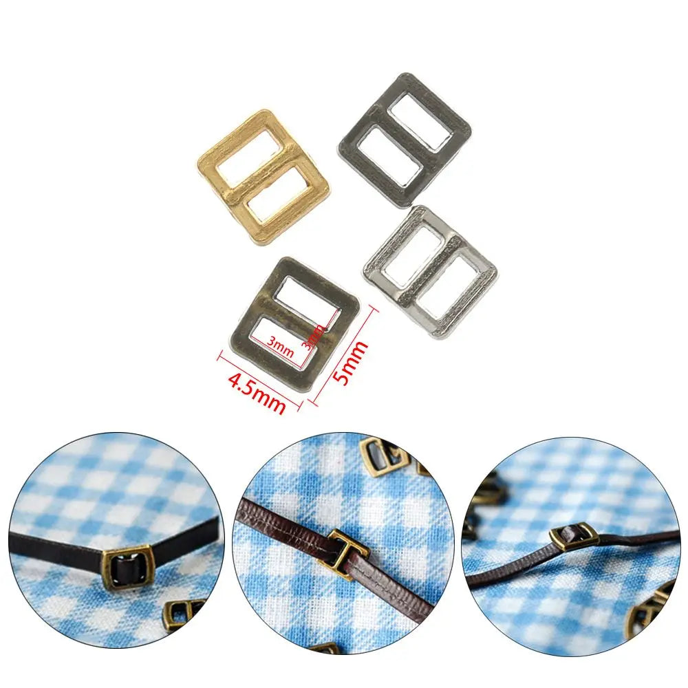20pcs Mini 3mm Metal Tri-Glide Buckles – DIY Doll Bags & Belts