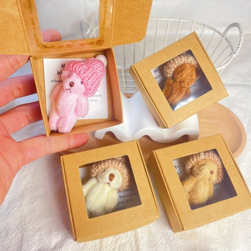 Mini Plush Teddy Bear in Box with Greeting Card – Gift Set