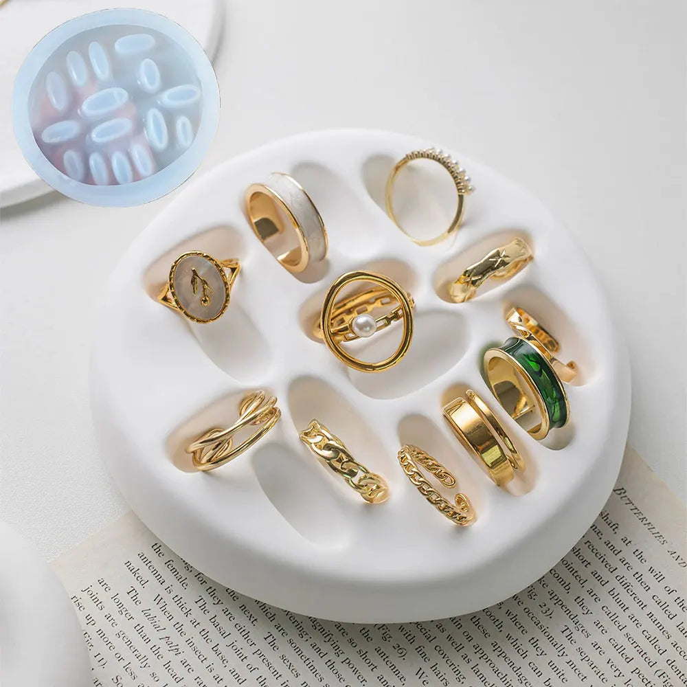 Silicone Jewelry Dish Mold – Heart, Square & Oval Ring Trays