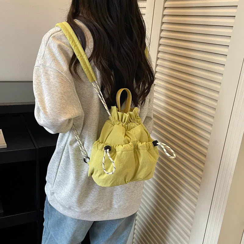 Mini Drawstring Backpack Women – Korean Style Lightweight Bag
