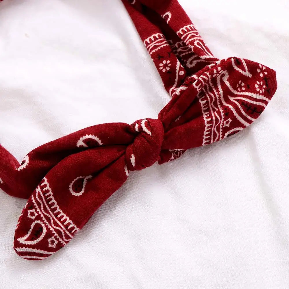 Boho Bow Headband Women – Paisley Elastic Hair Wrap
