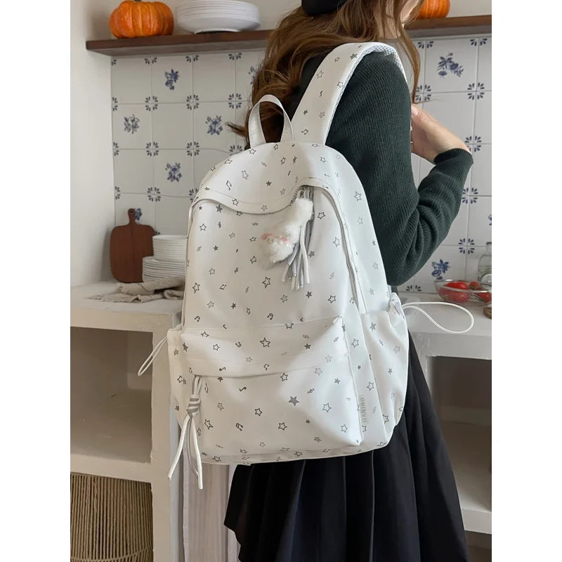 Korean Star Print Large Capacity Women's Backpack | Nixie