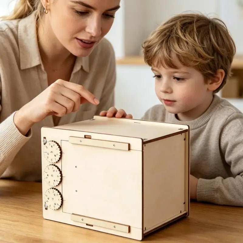 Wooden Combination Lock DIY Box Kit – 3-Code Craft Set