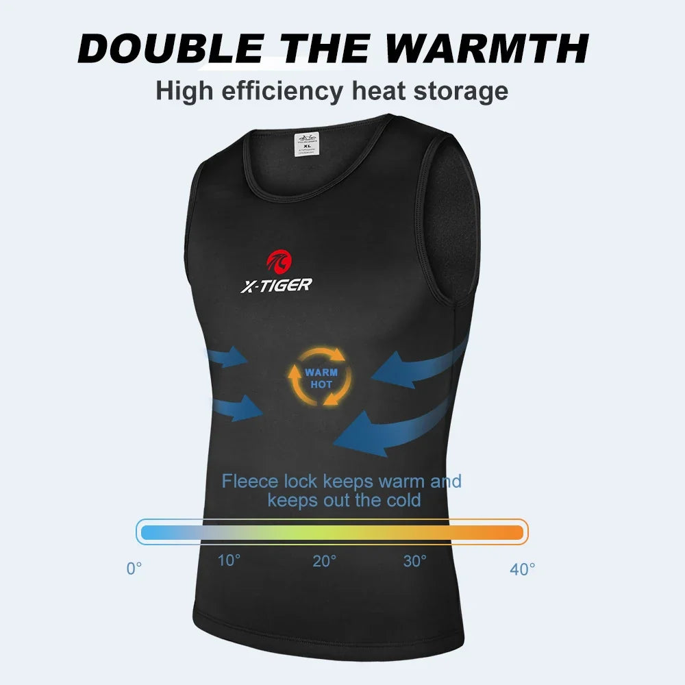 X-TIGER Winter Fleece Thermal Vest – Unisex Sleeveless Base Layer