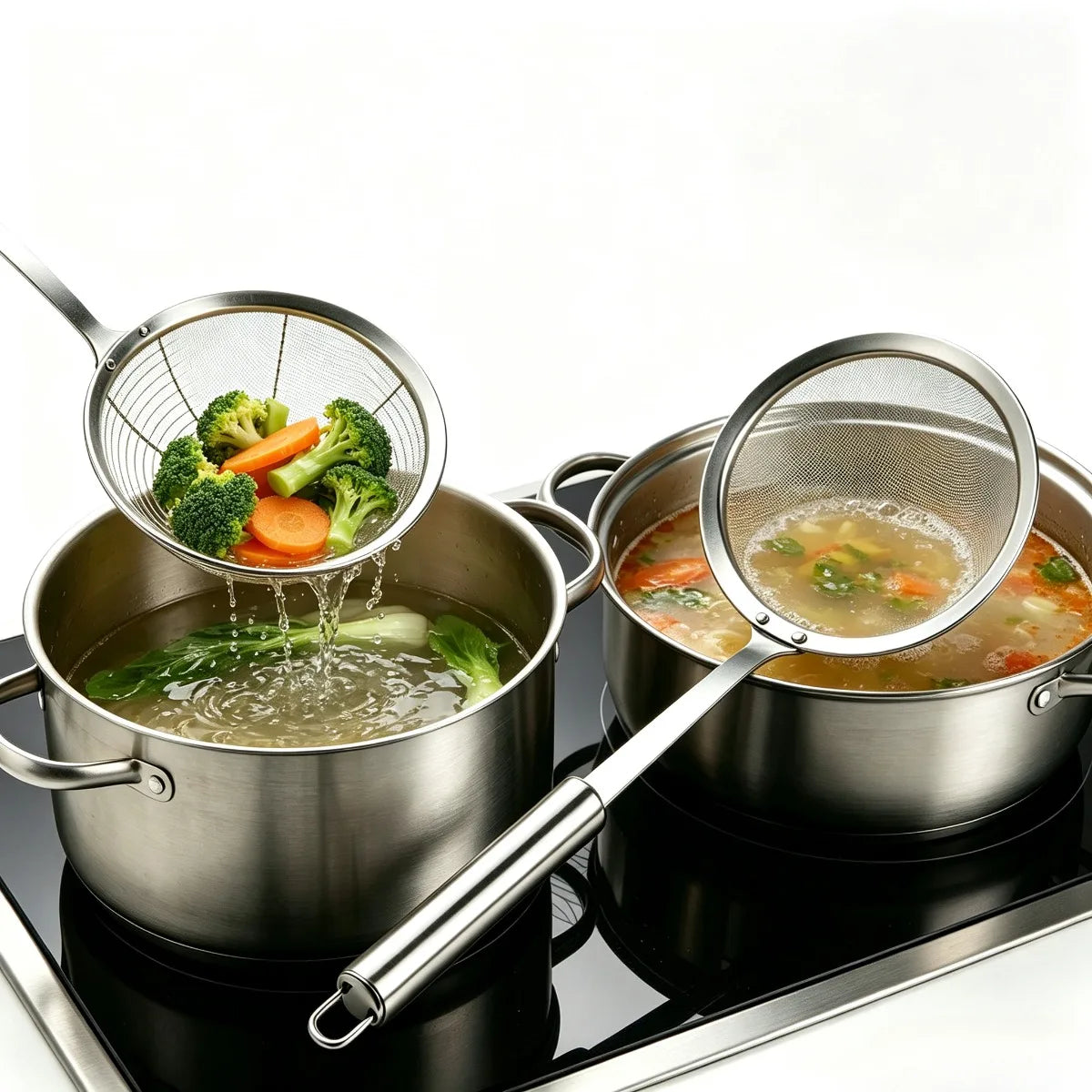 Stainless Steel Spider Skimmer Strainer with Handle | Kitchen Tool